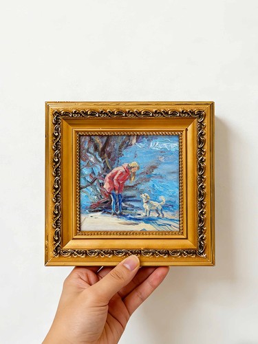 Mädchen mit hund winter - mädchen,