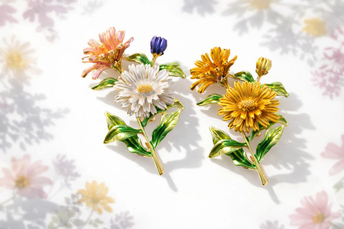 Brosche ringelblume blumen - brosche,