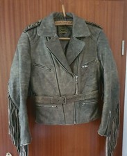 Lederjacke braun, mit Fransen
