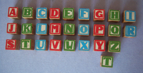 Vintage holz alphabet blöcke - vintage,