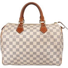 Louis Vuitton Damier Azur Monogram Speedy 30 Handbag Tasche