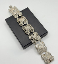 Vintage Armband 835 Silber Filigran Handarbeit florales Design Schmuck antik