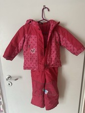 Schnee Kombi Winter Schneehose Schneejacke Zweiteilig Rosa Mädchen 86-92 