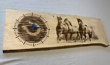 Wanduhr, Holzuhr 80cm, Pferde