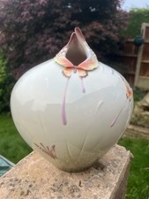 Vintage Franz Schmetterling Papillon Vase Porzellan XP1908 selten signiert von Jen Woo