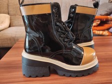 Damen Winter Kuns Lackleder