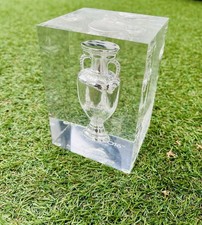 UEFA EURO EM-Pokal Miniatur Replik - Massiver Messing-Zinn Guss in Acryl 100 mm