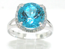 Blautopas Ring 585 Weißgold