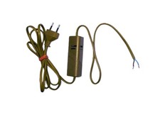 Relco Schnurdimmer gold mit Zuleitung, 60 - 160 W, stufenlos, Kabel Dreh Dimmer