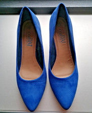 wie NEU* hübsche stylische Pumps 40 Damen Schuhe royalblau  Absatz 7cm Wildleder