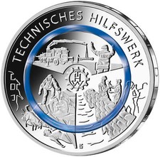 10 Euro Gedenkmünze Deutschland 2025 - THW Technisches Hilfswerk Einzeln + Serie