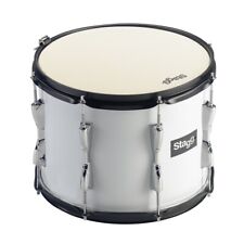 Stagg MATD-1412 14"x12" Marching Tenor-Trommel. Weiß, mit Sticks