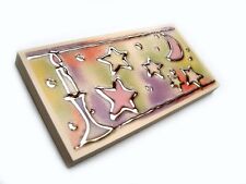 Fliesenbordüren 10x5cm Keramik Bordüren Bad Bordüre Nel silber Kerze Sterne Mond