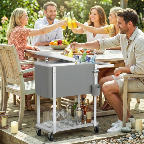 Outsunny kühlwagen mit - kühlwagen, 56l