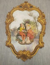 Vintage 3D Empire Figurkunst, Barock Wandrahmen, Floraträger, Italien