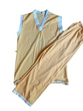 Vtg 2 Piece Pajamas Set Yellow
