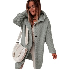 Damen Lange Strickjacke Winter