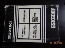Suzuki GSX600 F, Betriebsanleitung, Fahrerhandbuch, Bedienungsanleitung 1991