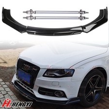 Front Spoiler Lippe Stoßstange Schwarz + Stützstange Für AUDI A3 A4 A5 B8 S4 S5