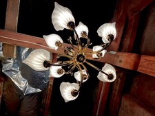 Wunderschöner Franco Luce Murano Kronleuchter „Calla Lily“ 10-flammig 