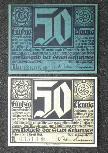 Notgeld deutschland erfurt - x,