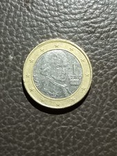 1 euro coin mozart 2002 with