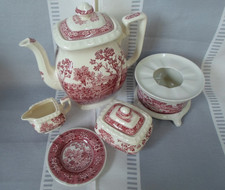 Konvolut:  Villeroy & Boch Rusticana rot, K.kanne, Zuckerd., Stöfchen, Sahnekänn