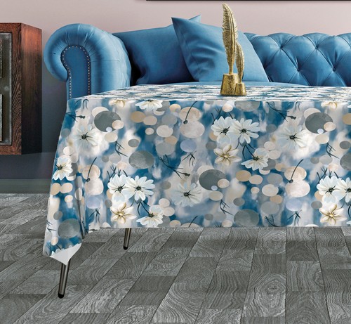 Pvc tischdecke bubble blau - pvc,
