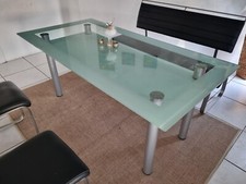 Glastisch XXXLUTZ 1,80 m x 90 cm Esstisch Metallbeine