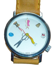 Akto Akteo Armbanduhr Themenuhr Hot Couture Mode Nähen + Batterie J-C Mareschal