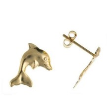 Gelbgold delfin ohrstecker - delfin,