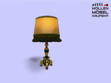 WMK Wunderschöne und gut erhaltene große Vintage Tischlampe mit grün - gold bema