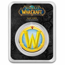 World of Warcraft Wow Token 1 Oz Silber 999 Round Color im TEP Blister
