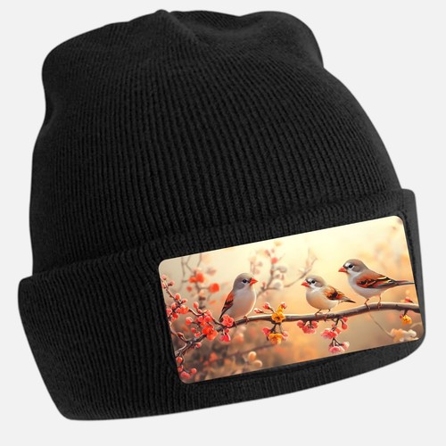 Schwarze beanie mütze - mütze, mit