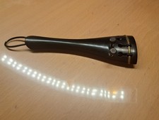 Violin-Saitenhalter 4/4, Ebenholz, 2 Feinstimmer, Kugel, Goldreifchen