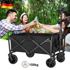 Bollerwagen Faltbar Getränkehalter Transportwagen Gartenwagen Strandwagen 150KG