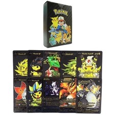 55 English Karte Gold/Silber/Schwarz Poké.mon Sammelkarten Kartenspiele Karten