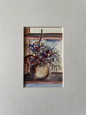 Aquarellgemälde Blumen Vase