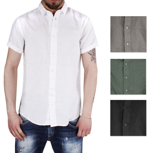 Herrenhemd casual rein leinen - herrenhemd,