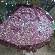 Edle Dirndlschürze Tramontana GrS Pailetten Perlen Strass Bordeaux Gold festlich