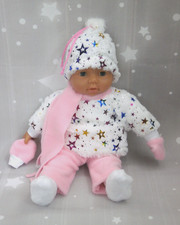 Winter Kombi Set Pullover Handarbeit Puppe Kleidung Re born Baby 43cm 40 - 46 cm