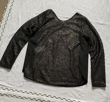Damen Oberteil Langarmshirt Top Glitzer Größe 38/M