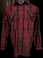 ATLAS Herren Hemd Gr. XL 100% Baumwolle, Weinrot kariert, sehr guter Zustand!