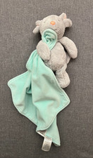 carter`s Schmusetuch Schnuffeltuch Kuscheltuch türkis grau Maus Rassel