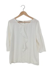 UTA RAASCH Rüschen-Bluse Damen Bluse Gr. DE 44 weiß Casual-Look