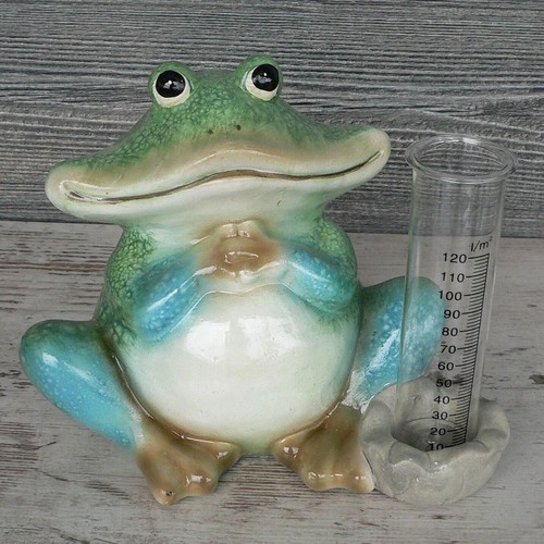 Regenmesser frosch aus keramik - aus,