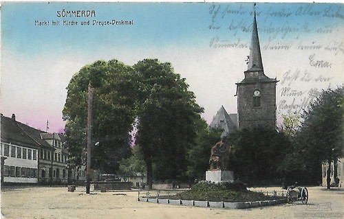 Sömmerda markt mit kirche - ak,