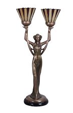 Tischlampe Jugendstil Tiffany Leuchte Frauenskulptur Lampe Nachttischlampe Antik