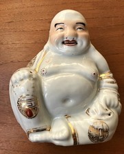antike chinesische Porzellanfigur Buddha, H 19 cm, signiert