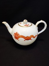 Meissen Teekanne groß 1,35 Liter Roter Reicher Hofdrache mit Goldstaffage